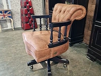 Bureaustoel chesterfield, stoker, cognac - afbeelding 5 van  7