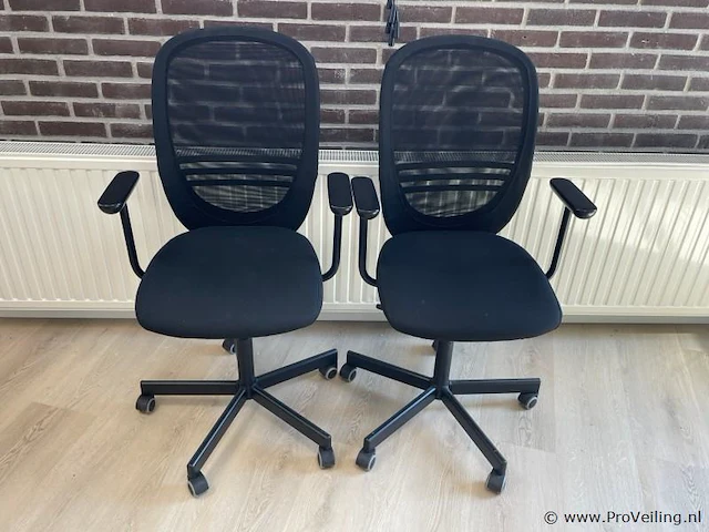 Bureaustoel met stoffen bekleding - 2 stuks - afbeelding 1 van  4