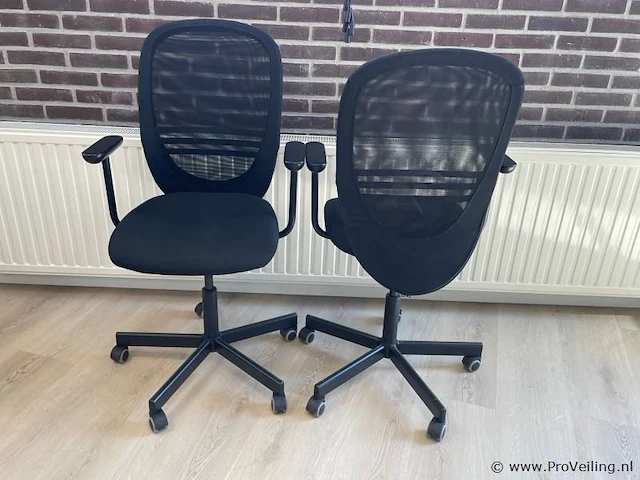 Bureaustoel met stoffen bekleding - 2 stuks - afbeelding 3 van  4