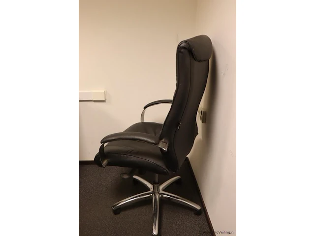 Bureaustoel | zwart (skai) leder - afbeelding 2 van  3