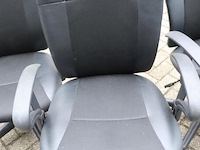 Bureaustoelen - zwart (skai) leder gestoffeerd - 3 stuks - afbeelding 2 van  5