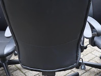 Bureaustoelen - zwart (skai) leder gestoffeerd - 3 stuks - afbeelding 4 van  5