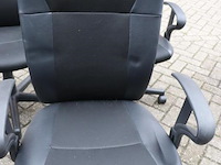 Bureaustoelen - zwart (skai) leder gestoffeerd - 5 stuks - afbeelding 2 van  6