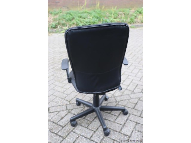 Bureaustoelen - zwart (skai) leder gestoffeerd - 5 stuks - afbeelding 4 van  6