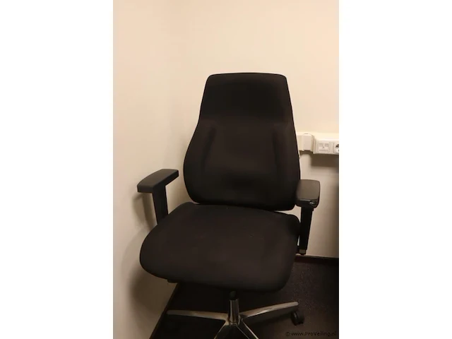 Bureaustoelen | zwart gestoffeerd | 3 stuks - afbeelding 1 van  10
