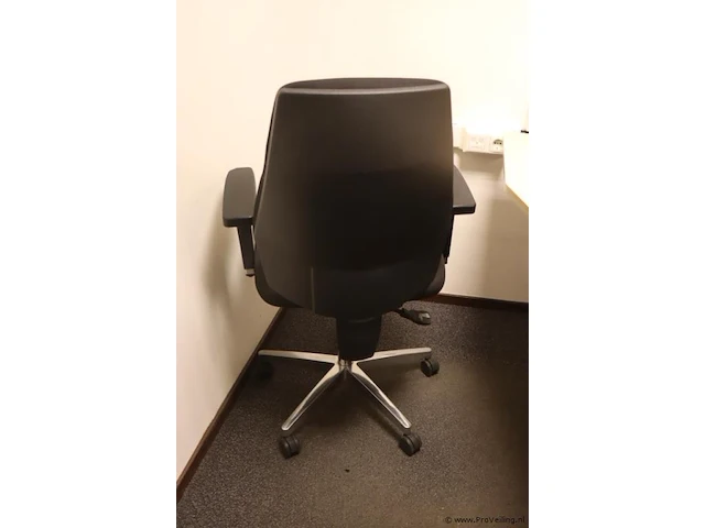 Bureaustoelen | zwart gestoffeerd | 3 stuks - afbeelding 4 van  10