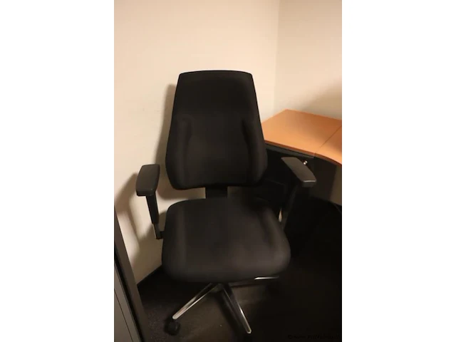 Bureaustoelen | zwart gestoffeerd | 3 stuks - afbeelding 6 van  10