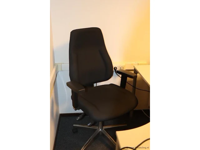 Bureaustoelen | zwart gestoffeerd | 3 stuks - afbeelding 9 van  10