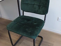 Bureautafel - 120x85x74cm incl. 2 stoelen, groen gestoffeerd - 50x44x80cm - afbeelding 3 van  5