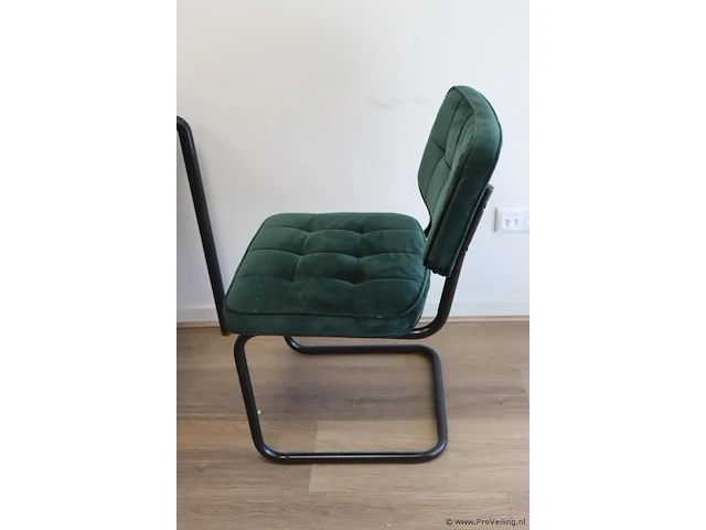 Bureautafel - 120x85x74cm incl. 2 stoelen, groen gestoffeerd - 50x44x80cm - afbeelding 4 van  5
