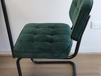 Bureautafel - 120x85x74cm incl. 2 stoelen, groen gestoffeerd - 50x44x80cm - afbeelding 4 van  5