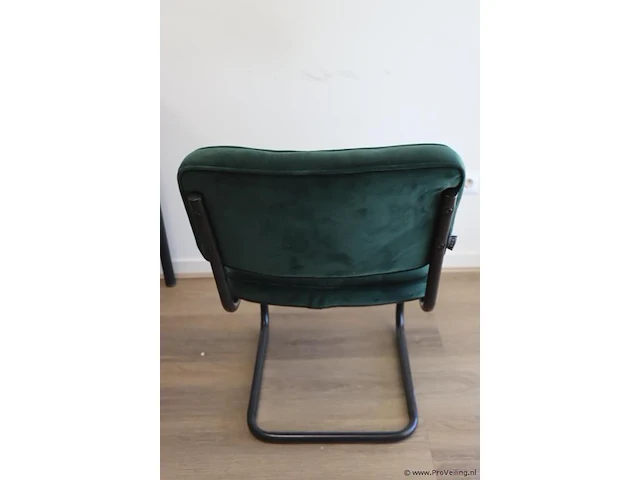 Bureautafel - 120x85x74cm incl. 2 stoelen, groen gestoffeerd - 50x44x80cm - afbeelding 5 van  5