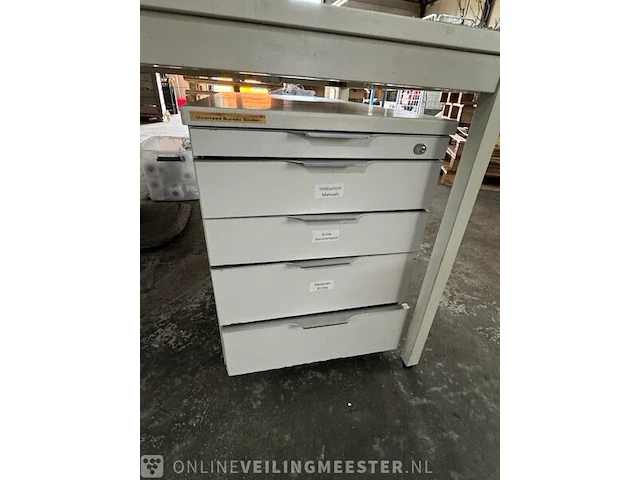 Bureautafel met ladenblok, creme - afbeelding 2 van  4