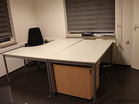 Bureautafels - 2 stuks| in hoogte verstelbaar | 160x80-120x74cm | incl. ladekast - afbeelding 3 van  8