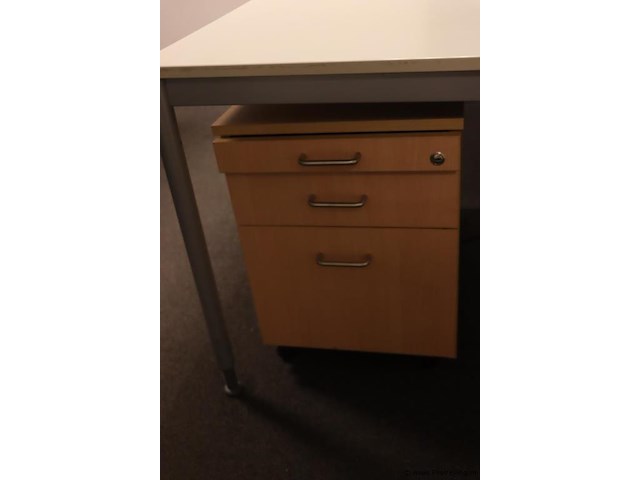 Bureautafels - 2 stuks| in hoogte verstelbaar | 160x80-120x74cm | incl. ladekast - afbeelding 5 van  8