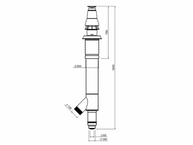 Burgerhout skyline combi pp 60/100 125 dakdoorvoer - afbeelding 2 van  4