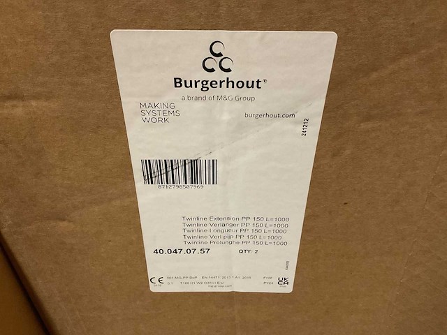 Burgerhout twinline pp rookgasafvoerbuis (2x) - afbeelding 2 van  3