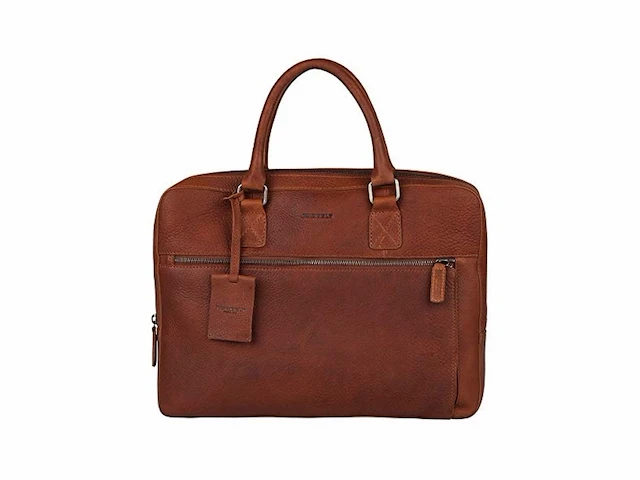 Burkely - laptoptas - antique avery - leer - cognac - afbeelding 3 van  3