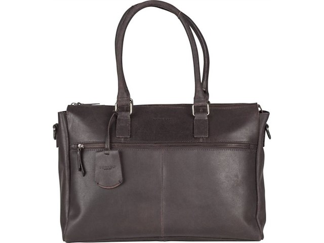 Burkely on the move unisex laptoptas 15 6'' met rits inclusief powerbank bruin - afbeelding 1 van  5