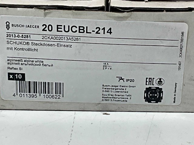 Busch jaeger 20 eucbl-214 reflex si wandcontactdoos met randaarde (10x) - afbeelding 4 van  4