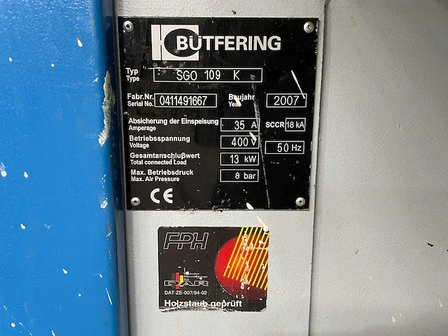 Butfering - optimat sgo 109 k - breedbandschuurmachine - 2007 - afbeelding 9 van  17