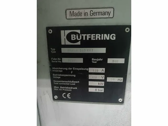 Butfering - prima 313 rrt - stationaire bandschuurmachine - afbeelding 10 van  22