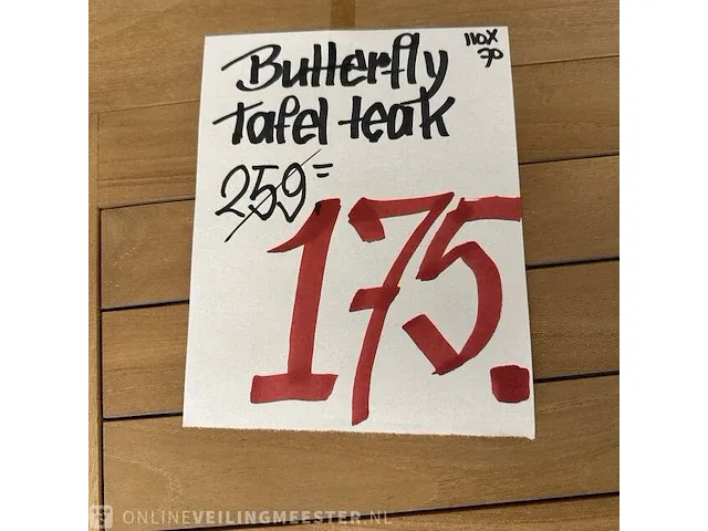 Butterfly tafel, teak, 110x70 cm - afbeelding 4 van  4
