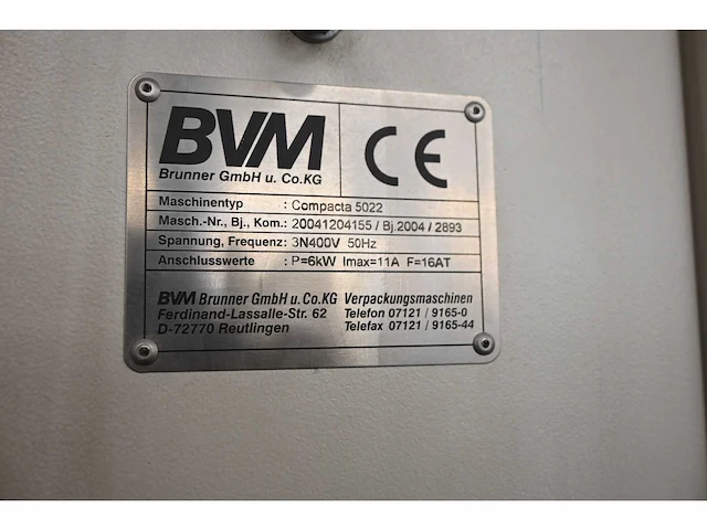 Bvm - compacta 5022 - verpakkingsmachine - 2004 - afbeelding 6 van  6