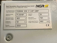 (c) 2022 nrg p:gran 205 v lsp uwp vlokken recycling extruder - afbeelding 13 van  20