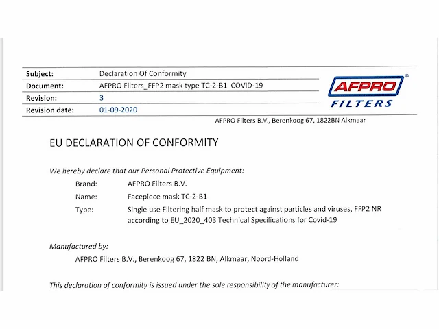 (c) afpro ffp2 mondmasker (369.600x) op 33 pallets - afbeelding 5 van  11