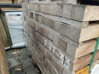 Ca. 100x angelim pedra palen fijnbezaagd, 52x52mm, lengte 47/400cm, 26/430cm, 10/460cm, 17/490cm - afbeelding 3 van  3
