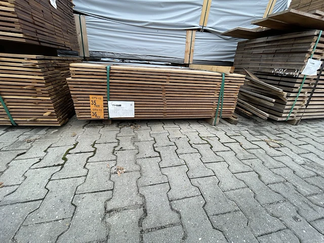 Ca. 100x guyana ipé planken geschaafd, 16x90mm, lengte 200cm - afbeelding 4 van  4
