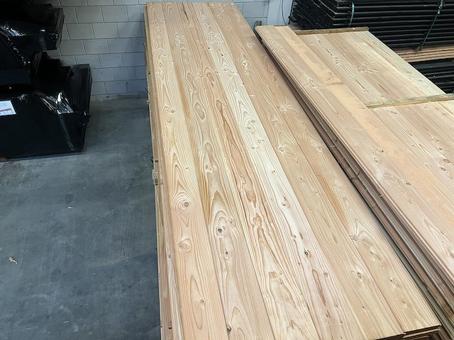 Ca. 100x halfhouts, dakbeschot, douglas, 300cm lang - afbeelding 1 van  3