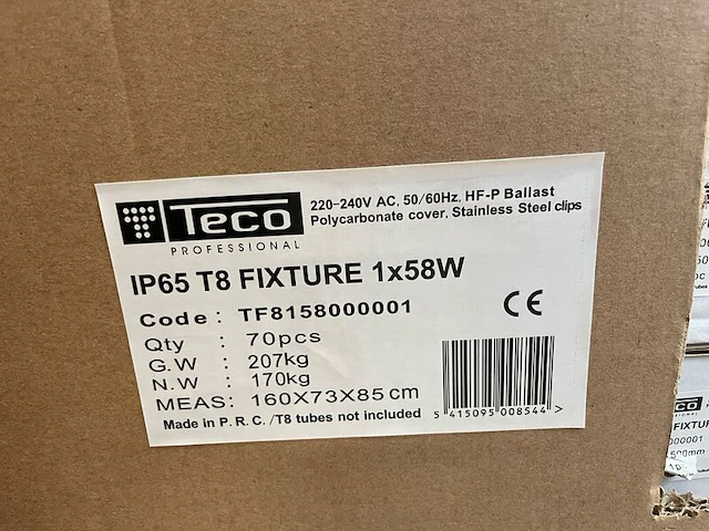Ca. 100x ip65 t5 fixture 2x49w led armatuur teco professional - afbeelding 3 van  3