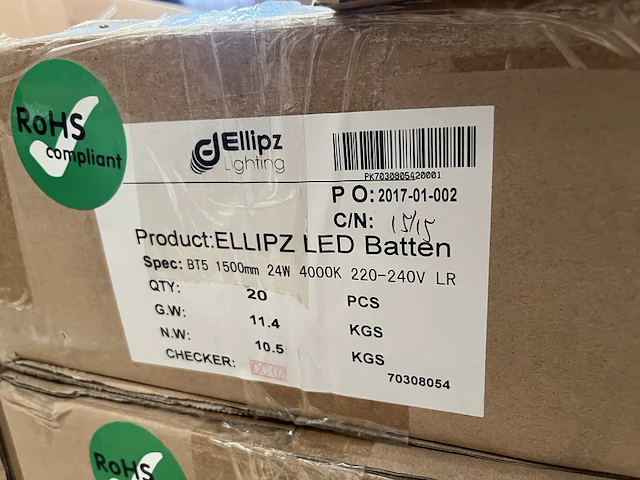 Ca. 100x led batten bt5 1500 mm 24w 4000k ellipz lighting - afbeelding 13 van  16