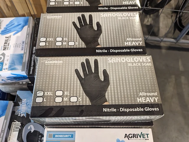 Ca. 100x nitrile melkershandschoenen verschillende maten - afbeelding 3 van  6