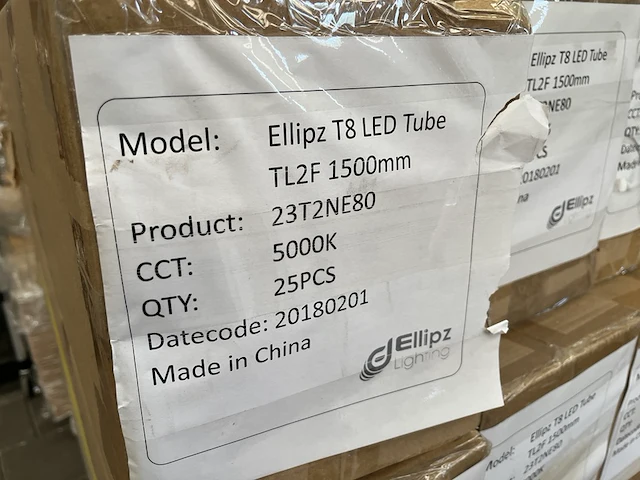 Ca. 100x t8 led tube tl2f 1500 mm 5000k ellipz lighting - afbeelding 5 van  5