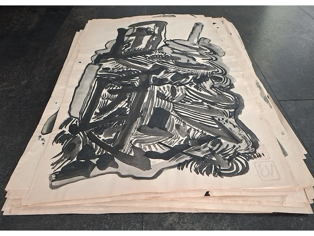 Ca. 100x verzameling , ernst vijlbrief (1934-2010), 100 aquarellen, 20e eeuw - afbeelding 1 van  5