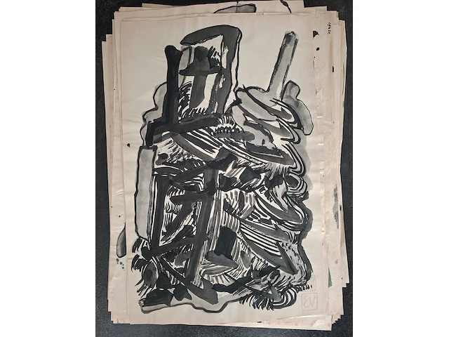 Ca. 100x verzameling , ernst vijlbrief (1934-2010), 100 aquarellen, 20e eeuw - afbeelding 2 van  5