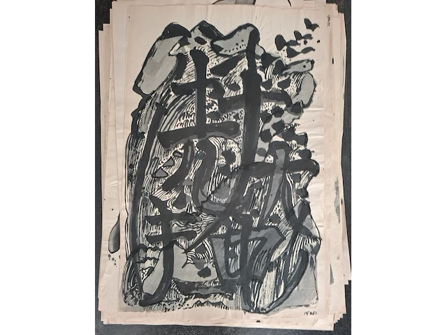 Ca. 100x verzameling , ernst vijlbrief (1934-2010), 100 aquarellen, 20e eeuw - afbeelding 4 van  5