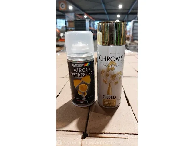 Ca. 1020x motip airco verfrisser 150ml, chroom goud spray 200ml motip - afbeelding 2 van  4