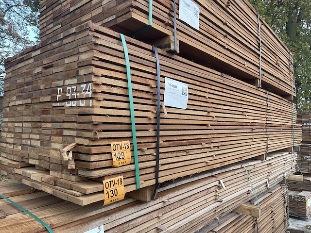Ca. 103x guyana teak beschoeiingsplanken, 20x100mm, lengte 400cm - afbeelding 4 van  4