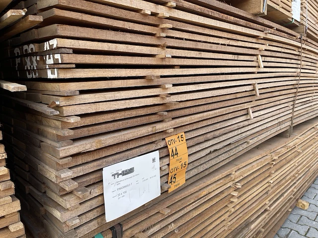 Ca. 103x guyana teak beschoeiingsplanken, 20x100mm, lengte 500cm - afbeelding 4 van  4