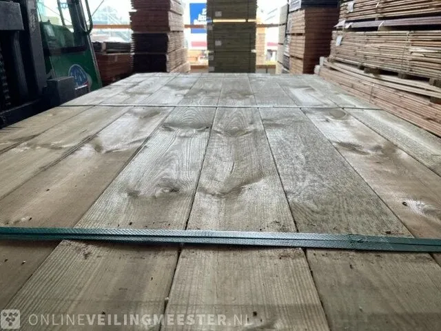 Ca. 104x grenen schuttingplanken groen geïmpregneerd , 16x140mm, lengte 180cm - afbeelding 1 van  3