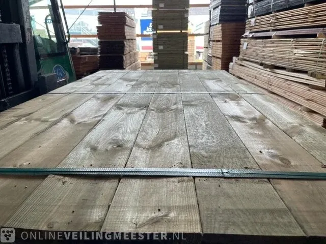 Ca. 104x grenen schuttingplanken groen geïmpregneerd , 16x140mm, lengte 180cm - afbeelding 1 van  3