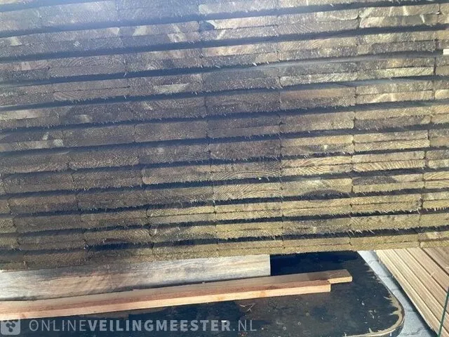 Ca. 104x grenen schuttingplanken groen geïmpregneerd , 16x140mm, lengte 180cm - afbeelding 3 van  3