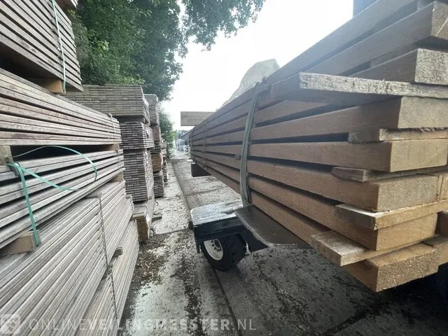 Ca. 104x wané hardhouten planken geschaafd, 20x70mm, lengte 125cm - afbeelding 2 van  3