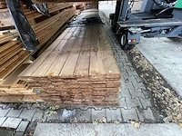 Ca. 105x grenen design/triple/deens profiel bruin geïmpregneerd, 18x140mm, lengte 540cm - afbeelding 1 van  3