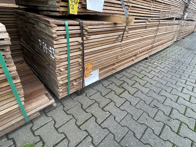 Ca. 107x guyana teak beschoeiingsplanken, 20x100mm, lengte 400cm - afbeelding 4 van  4