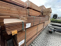Ca. 109x massaranduba damwand/paardenbox profiel, 28x200mm, lengte 90/250cm, 19/300cm - afbeelding 2 van  3